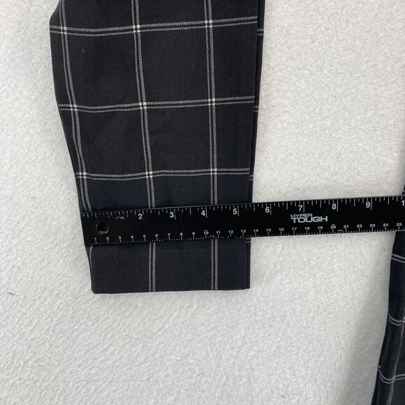 Old Navy Pixie Pants Women's 2 Black Plaid Stretch Fabric Slim Leg Ankle Pants - Picture 9 of 12